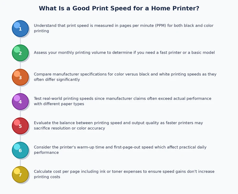 Diagram showing how print mode and document type affect good print speed for home printer performance