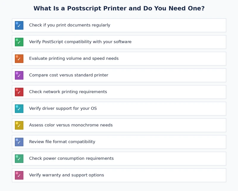 checklist for deciding whether you need a postscript printer
