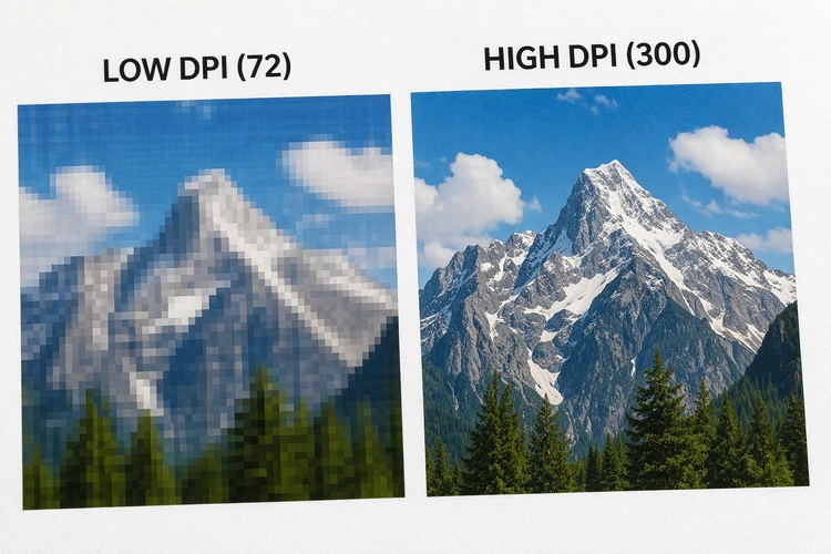 Close-up showing what is printer dpi with magnified ink dots on paper