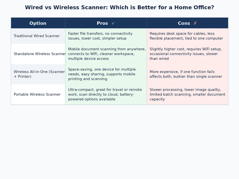 wired vs wireless scanner home office feature comparison chart